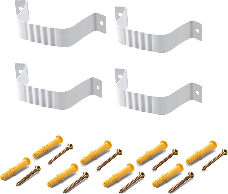 VYH Gutter Straps 2x3，Downspout Bracket ，Downspout Strap，（4 Pack, White） - Image 1